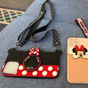 Minnie Mouse iPhone 13 Pro Cases with Camera Straps Set